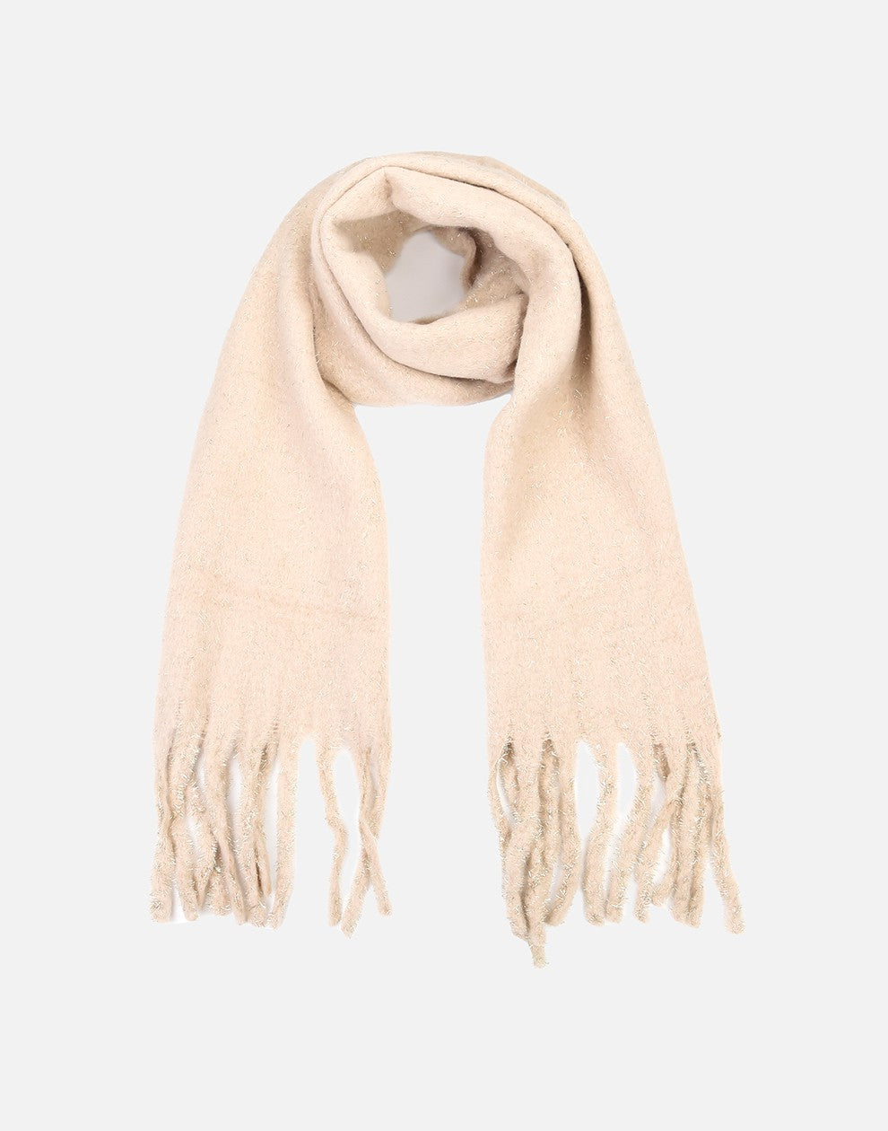 Sjaal met slierten beige
