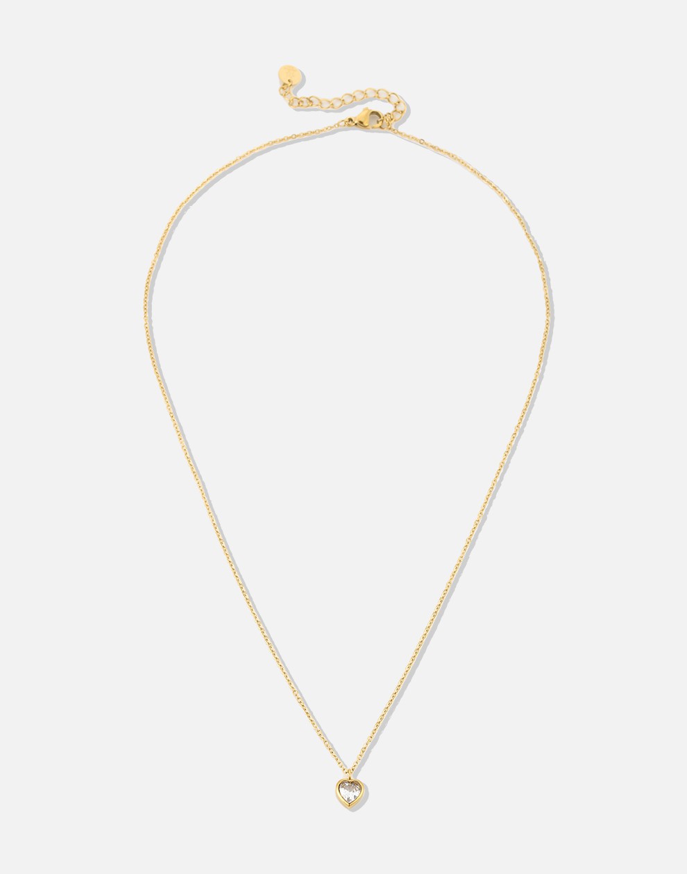 ketting steen hartjes vorm goudkleurig