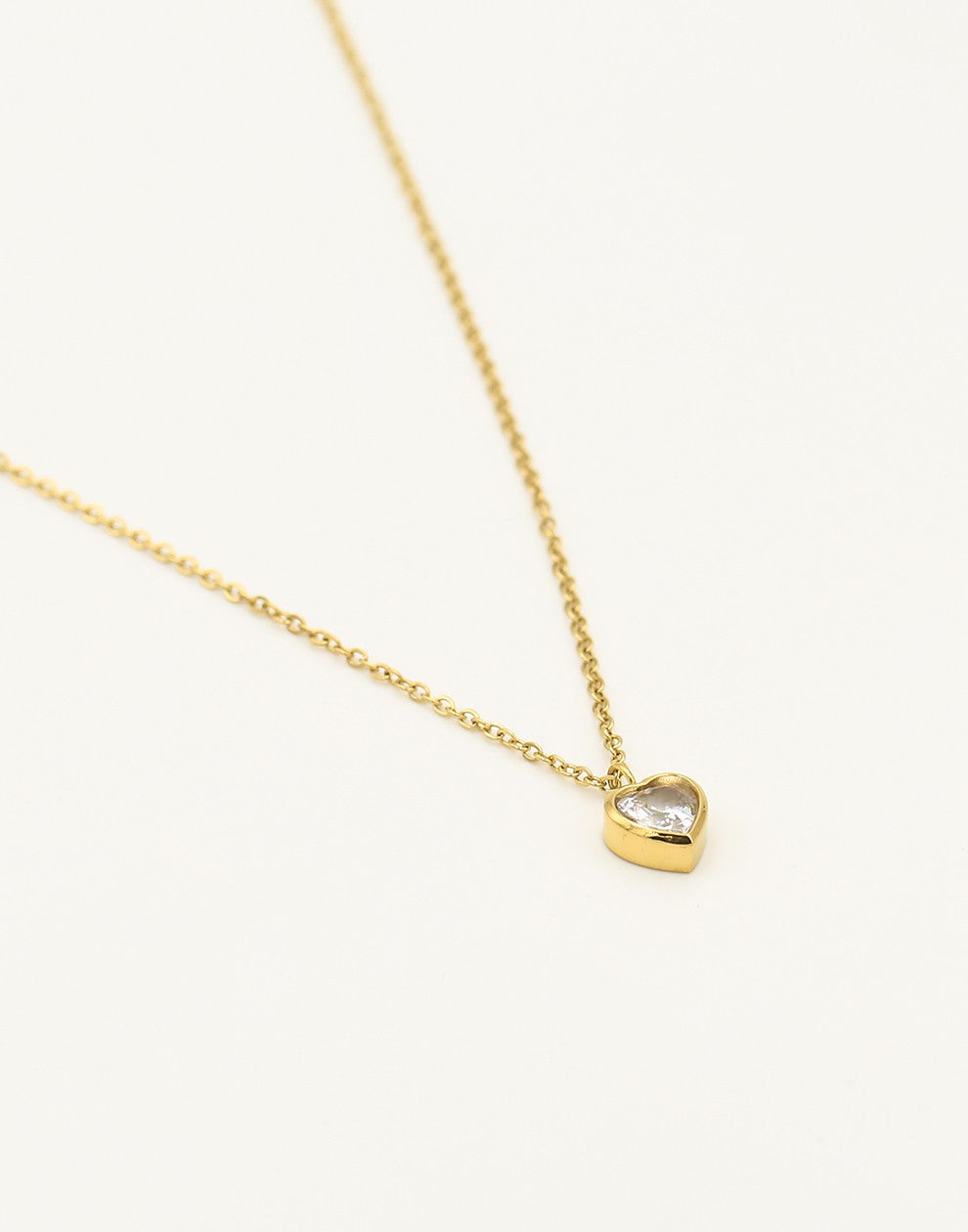 ketting steen hartjes vorm goudkleurig