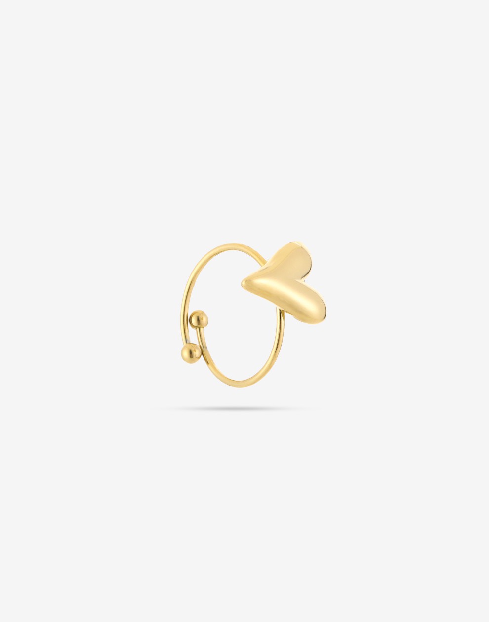 ring vintage hart goudkleurig