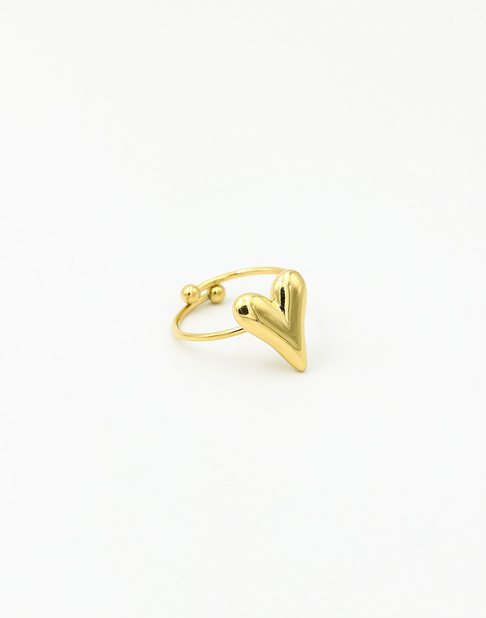 ring vintage hart goudkleurig