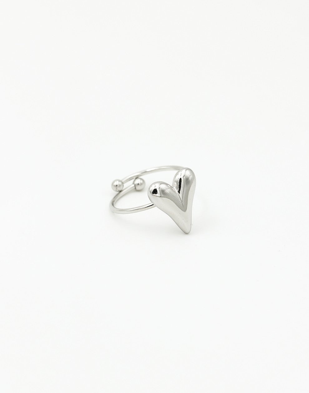 ring vintage hart zilverkleurig