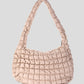 gewatteerde dames schoudertas en shopper met ruitjes patroon beige