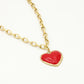 lange ketting met rood hart goudkleurig