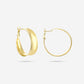 gebogen vintage hoop oorbellen 30mm goudkleurig