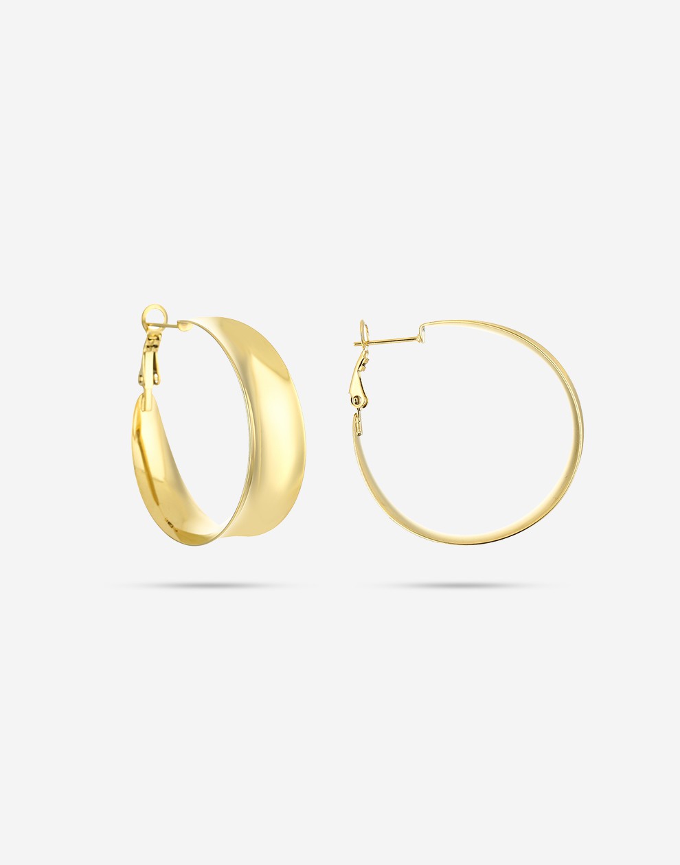 gebogen vintage hoop oorbellen 30mm goudkleurig