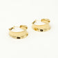 gebogen vintage hoop oorbellen 30mm goudkleurig
