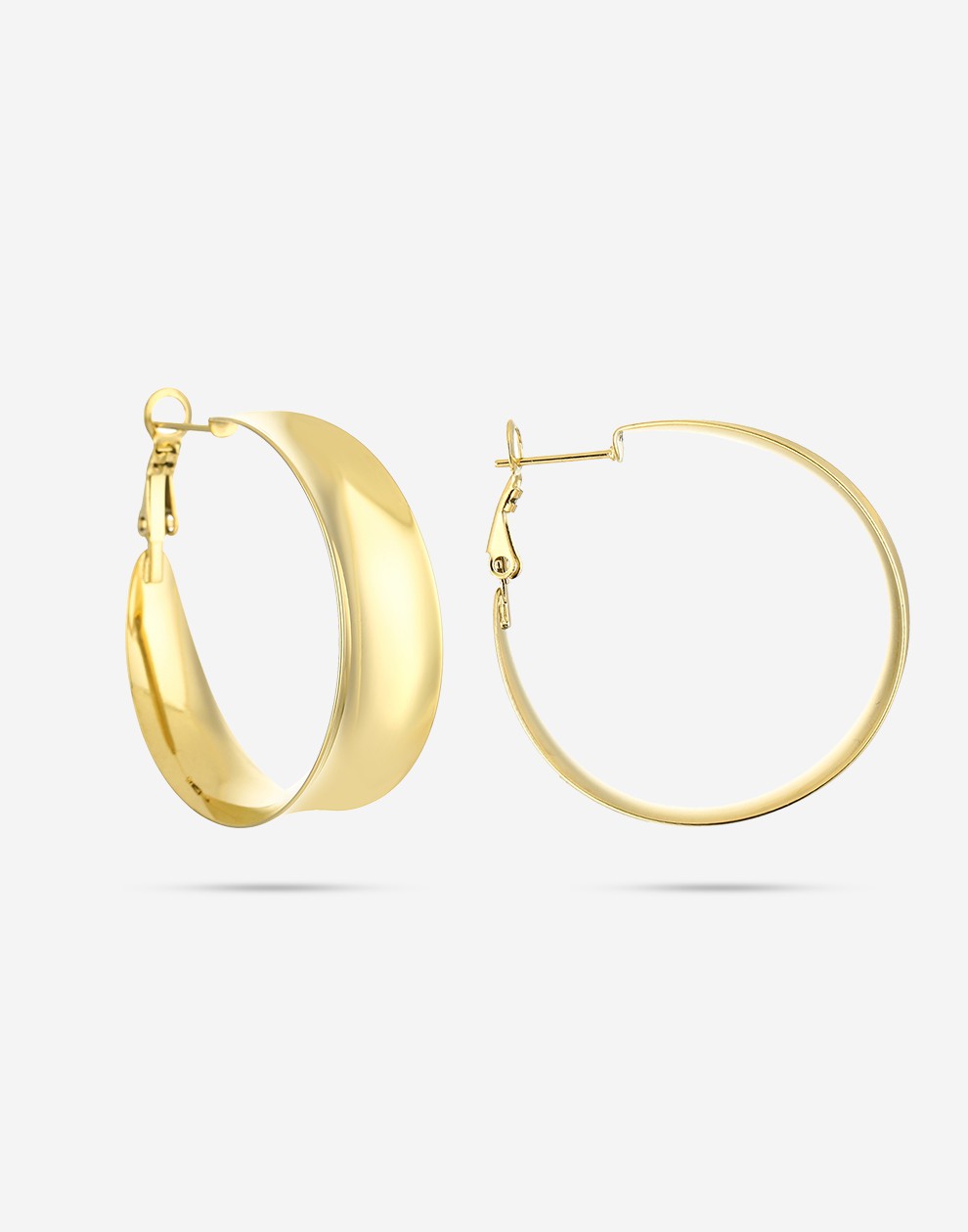 gebogen vintage hoop oorbellen 40mm goudkleurig
