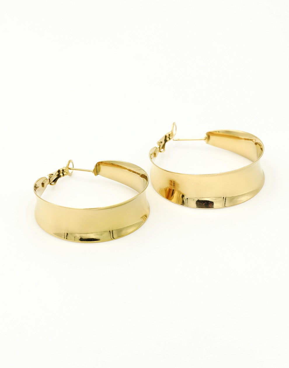 gebogen vintage hoop oorbellen 40mm goudkleurig