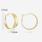 gebogen vintage hoop oorbellen met patroon goudkleurig