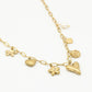 Bedelketting bloemen en hartjes goudkleurig