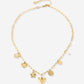 Bedelketting bloemen en hartjes goudkleurig