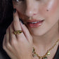 statement ring dubbele hart goudkleurig