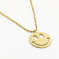 lange ketting smiley hanger goudkleurig