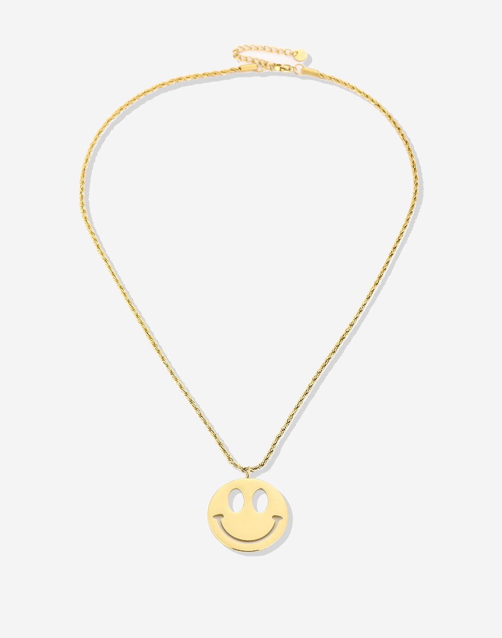 lange ketting smiley hanger goudkleurig