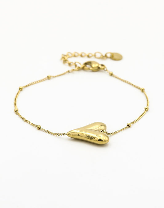 armband vintage hart goudkleurig