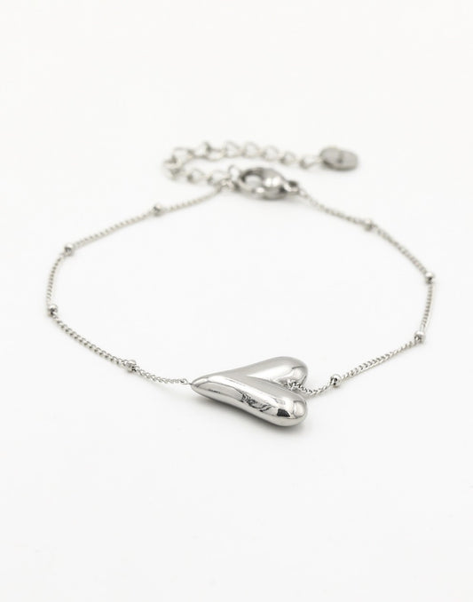 armband vintage hart zilverkleurig