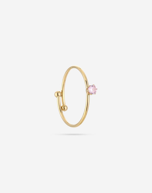ring met steentje roze