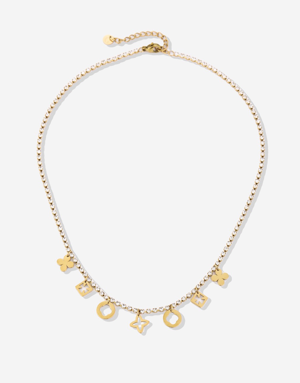 tennis ketting met symbolen hangers