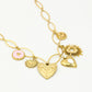 Bedelketting pink love goukleurig