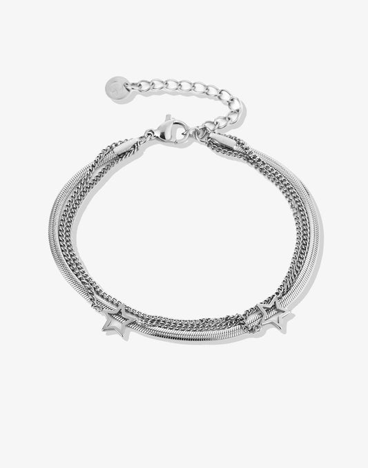 armband sterren zilverkleurig