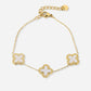 armband witte klavers goudkleurig