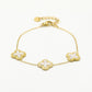 armband witte klavers goudkleurig
