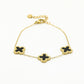 armband zwarte klavers goudkleurig