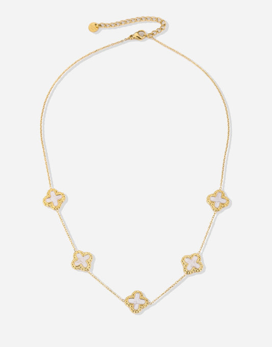 ketting witte klavers goukleurig