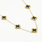 ketting zwarte klavers goudkleurig