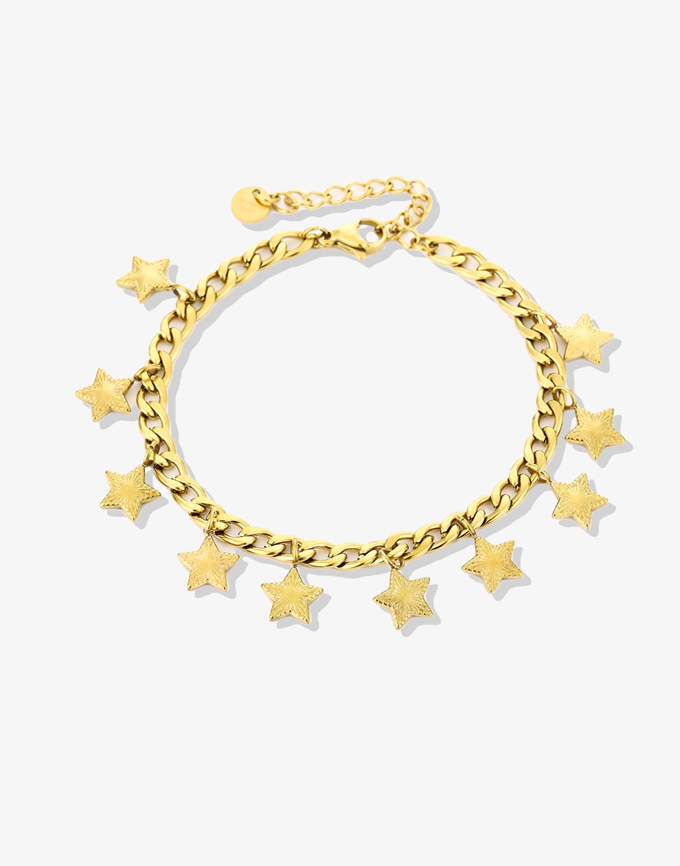 Schakelarmband vintage sterretjes goudkleurig