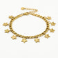 Schakelarmband vintage sterretjes goudkleurig