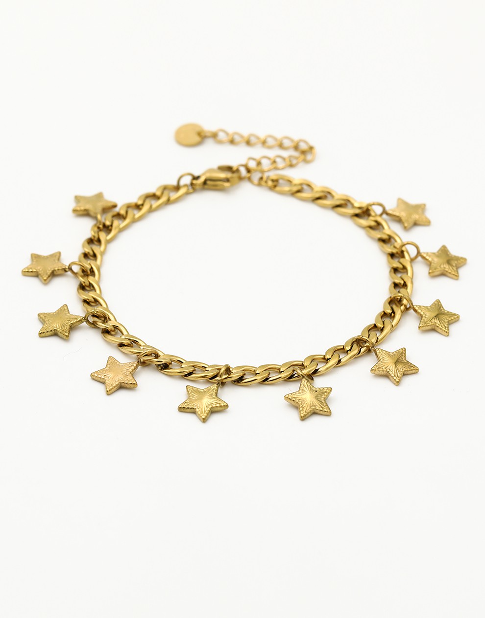 Schakelarmband vintage sterretjes goudkleurig