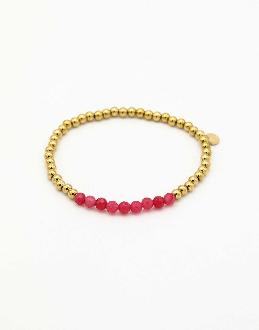 kralenarmbandje roze goudkleurig