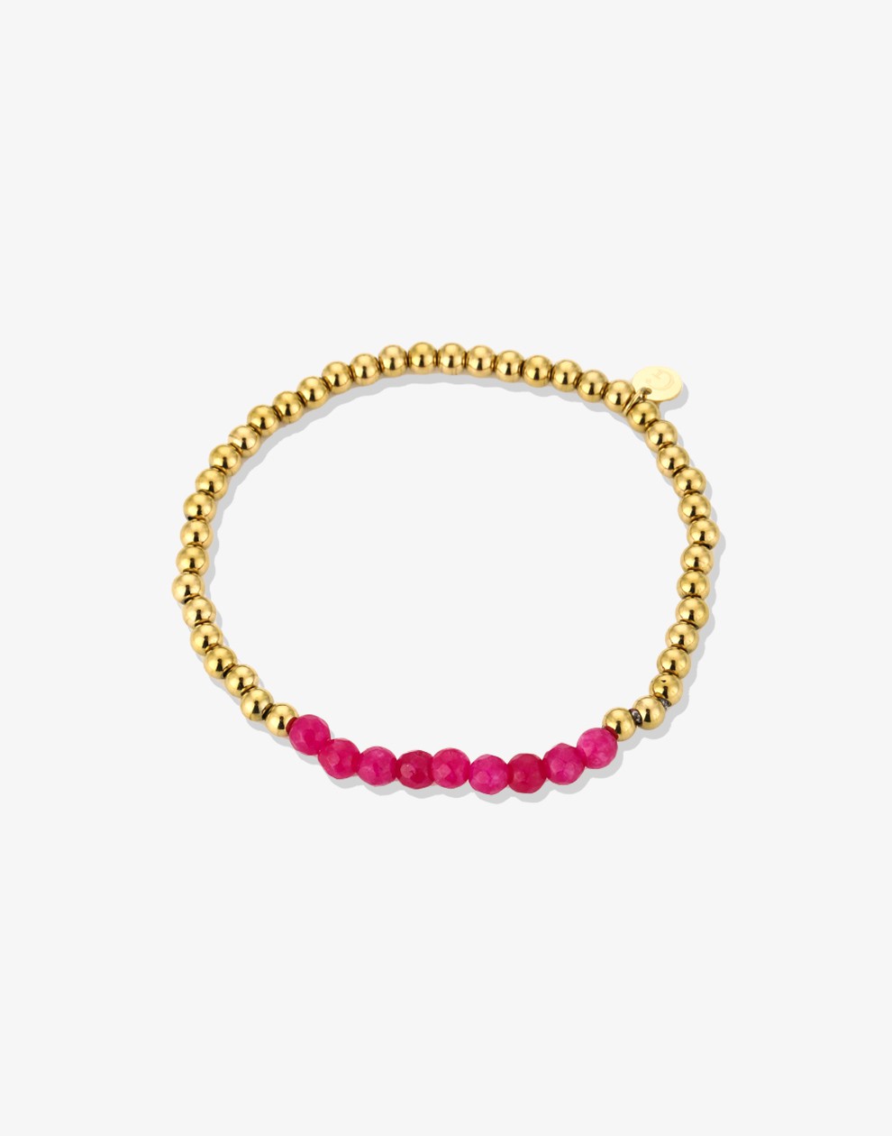 kralenarmbandje fuchia goukleurig