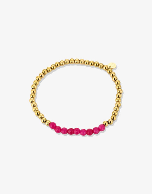 kralenarmbandje fuchia goukleurig