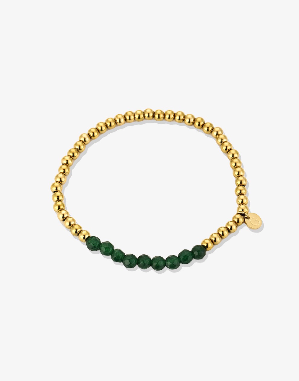 kralenarmbandje groen goudkleurig