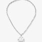 lange chunky chain met smiley zilverkleurig