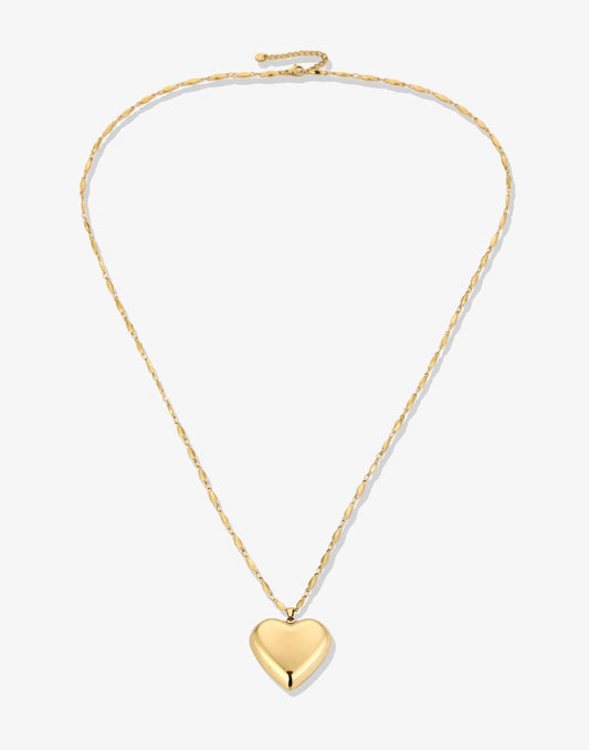 lange ketting met groot hart goudkleurig