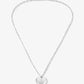 Lange ketting met groot hart zilverkleurig