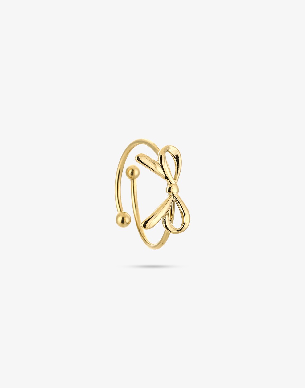 Ring strikje goudkleurig