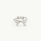 Ring strikje zilverkleurig