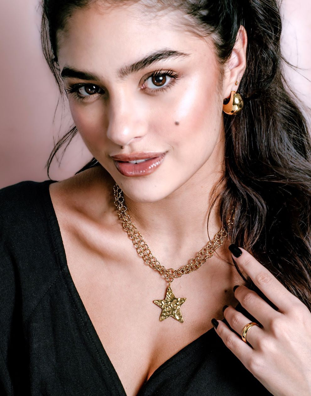 Ketting grote ster goudkleurig