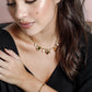 Bedelketting parels met hartjes goudkleurig