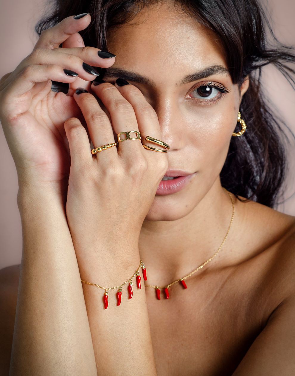 Ringen set mix chunky goudkleurig