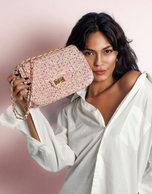 Luxe crossbody tas roze