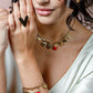 Bedelarmband multi hartjes goudkleurig