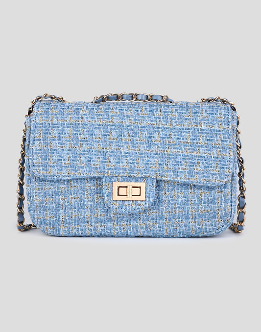 luxe crossbody tas licht blauw