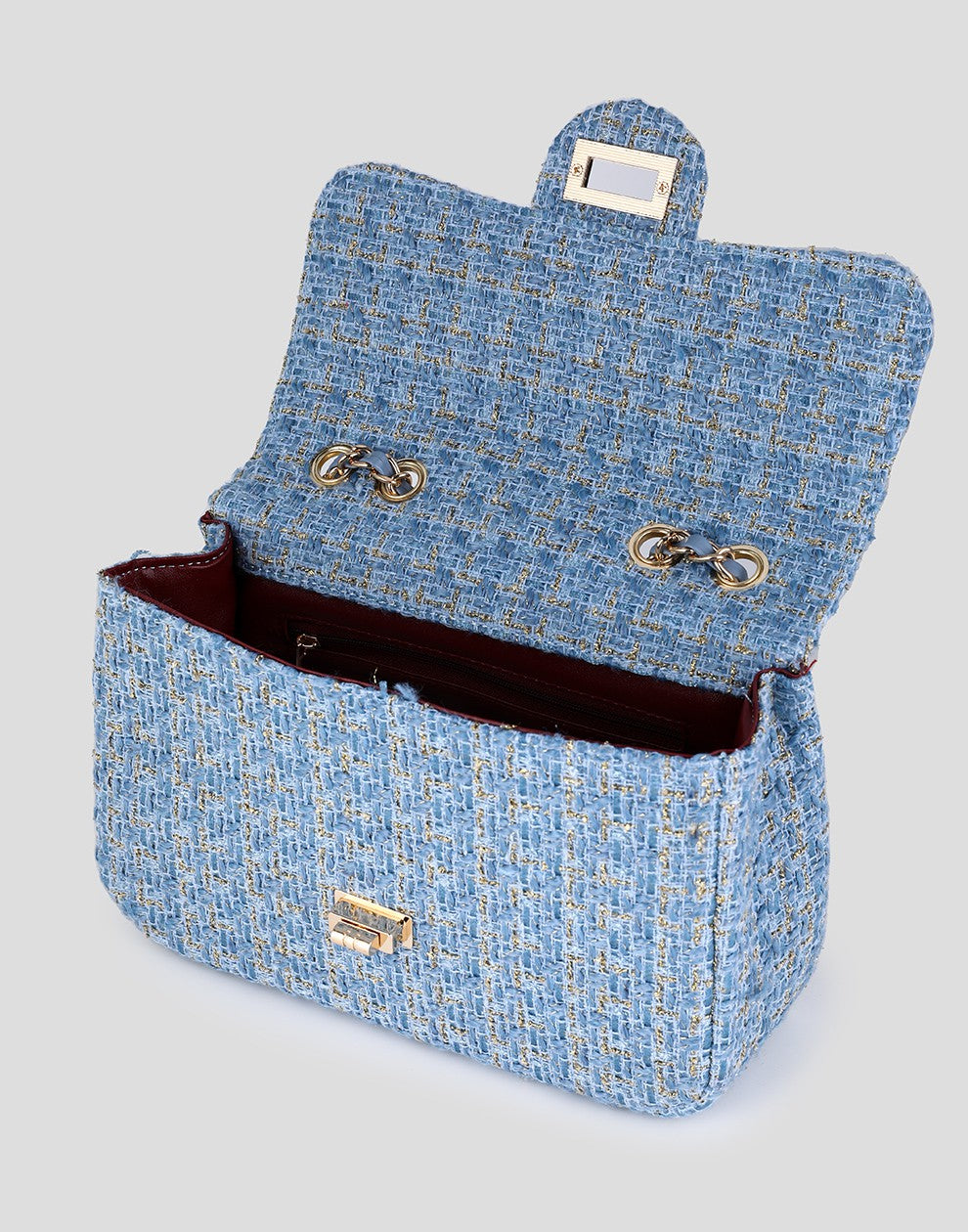 luxe crossbody tas licht blauw