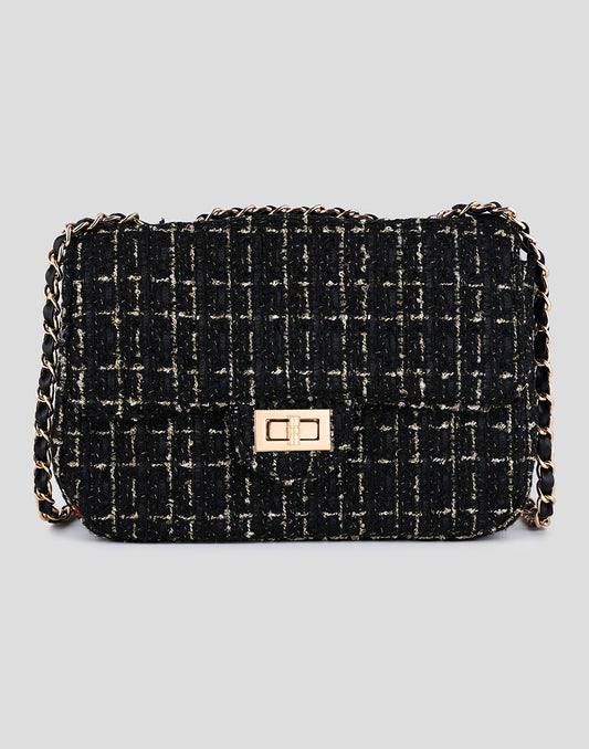 luxe crossbody tas zwart goudkleurig